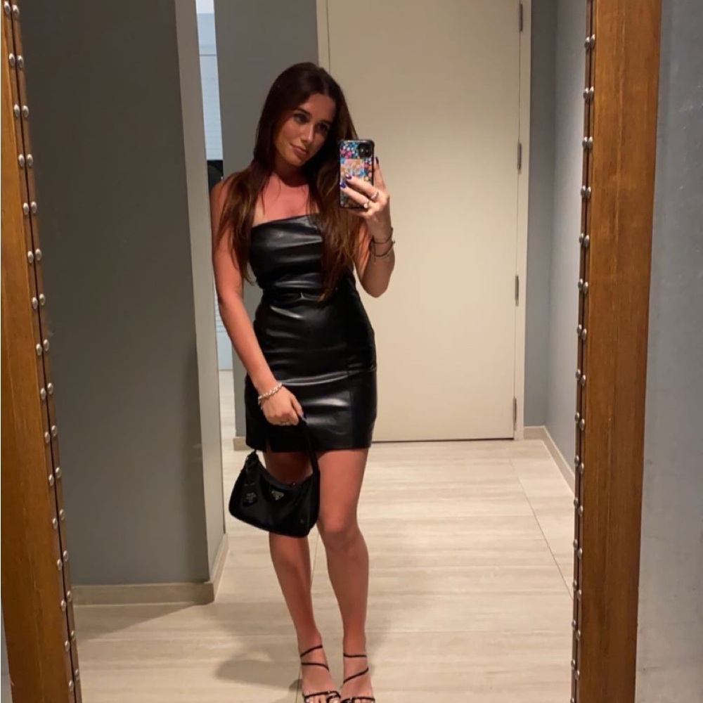 Garage Black Leather mini Dress